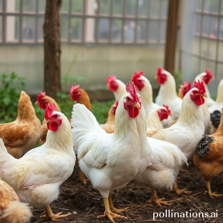 Chickens for eggs and meat.